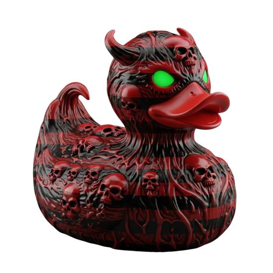 Devil Skull Duck Figurine Gothic Punk Halloween Duck Ornament Resin Demon Duck