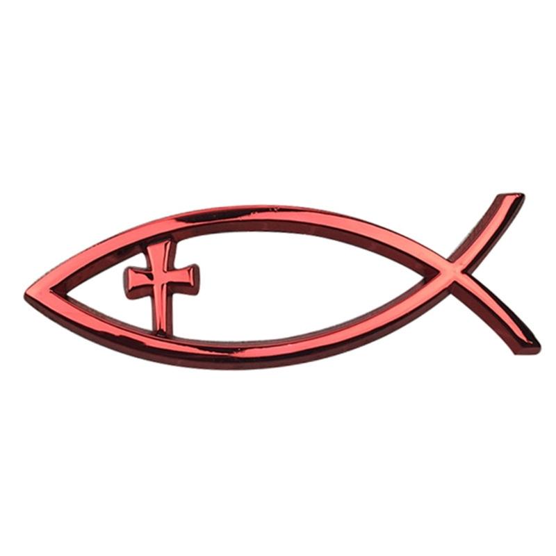 Savior Ichthys Fish Car Stickers Long Lasting Adhesive Badges Waterproof Car Decal Acrylic for Laptops & Refrigerators