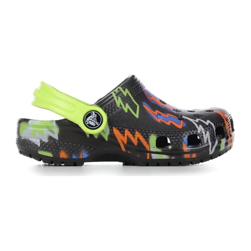 Crocs Kids Black Green Classic Versatile Sandals 208309-001