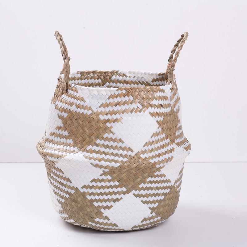 Mid-Autumn Festival Cattail Weave Handmade Plant Fiber Flower Pot