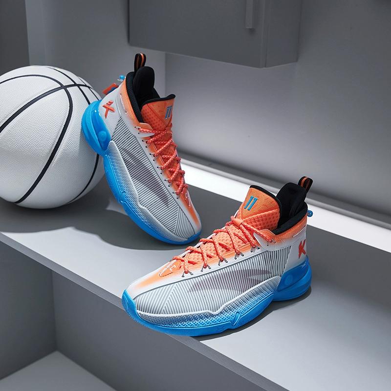 Anta Kids KT9 Thompson 9th Generation Non-Slip Shock Absorbing Wear-Resistant Mid-Top Basketball Shoes Bright Orange Kids basketball shoes 312341130-4