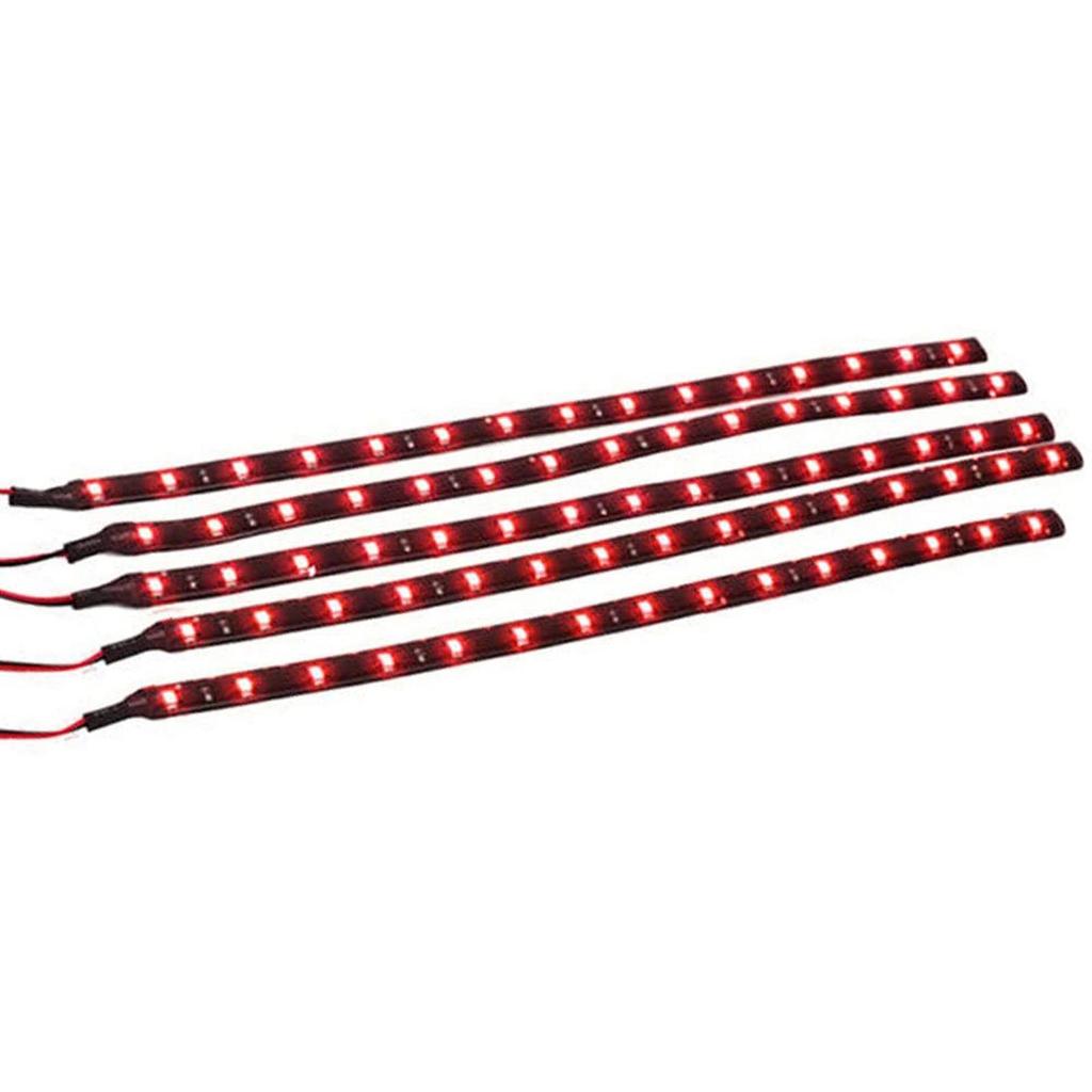 5 X Green 12V Flexible Waterproof Underbody Light Strip 15 LED 30cm Car Vehicle Car Grille