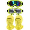 2Pcs Motorcycle Goggles With 2Pcs Balaclavas, Dirt Bike ATV Motocross Riding Racing Ski Goggle Safety Glasses