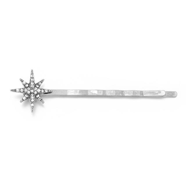 New Geometric Stars Moon Rhinestone Hair Clip Set Snowflake Star Bride Hairpins Women Side Clip Hair Barrettes Hair Accessories