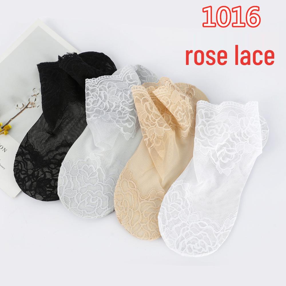 3-5 Pairs Women's Japanese & Korean Style Low-Cut Lace Socks - Breathable Thin Cotton Boat Socks