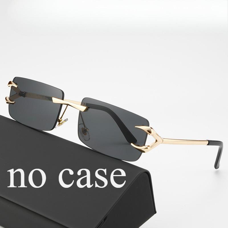 Lunettes de soleil à bord coupé sans monture femmes hommes style rétro européen américain protection UV unisexe mode