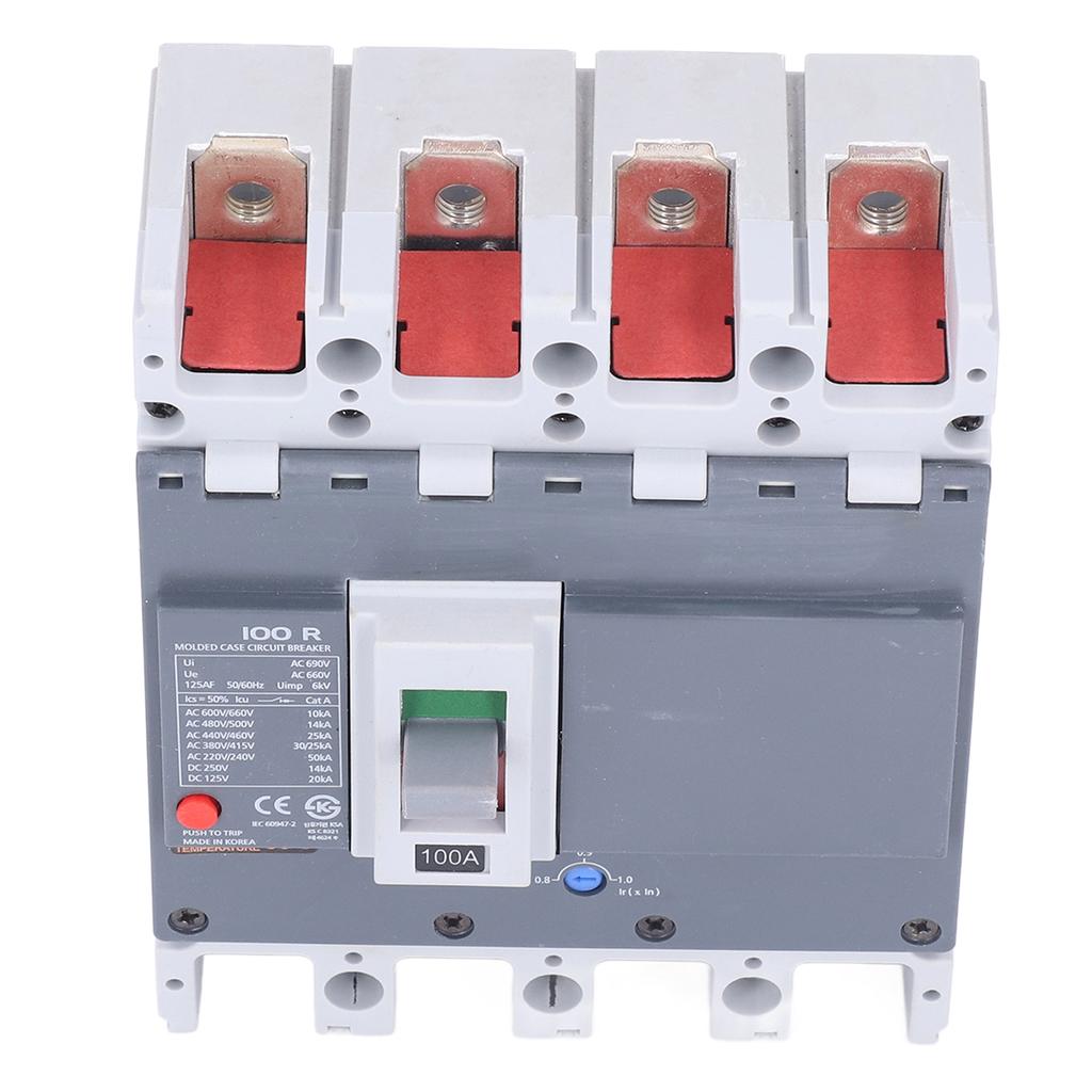 4P Circuit Breaker Battery Protection Moulded Case MCCB Circuits Breakers for Circuits 100A