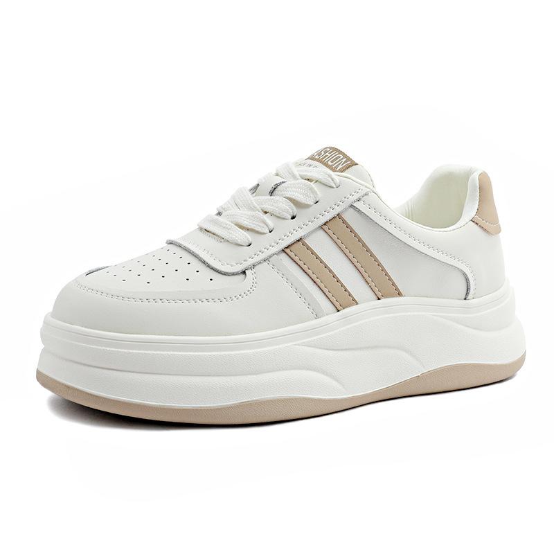 2025 Autumn New Thick-soled Muffin Little White Shoes Women's Color Matching Casual Versatile Student Board Shoes Four-season Single Shoes