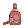 Capybara Cute Cartoon Children Shoulder Bag Durable Polyester Lining Activities