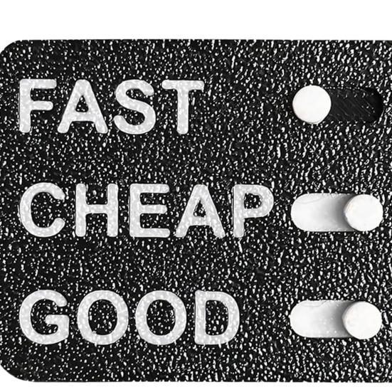 The Business Dilemma Slider 3D Printed Funny Office Decision Toy Fast Cheap or Good Dilemma Slider Corporate Desk Gadget