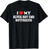 I Love My Super Hot Emo Boyfriend I Heart My Emo Boyfriend T-Shirt Funny Clothes T Shirt for Men Streetwear Ropa Hombre 70239