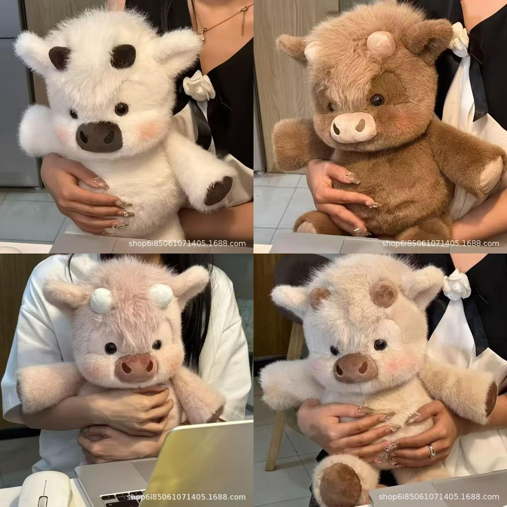 Plush Highland Cattle Toy Kids Gift With Polyester Fiber Stuffing For Childrens Comfort