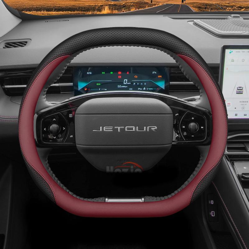 Leather Car Steering Wheel Cover for Jetour Dashing  2024 2025 2026 Accessories