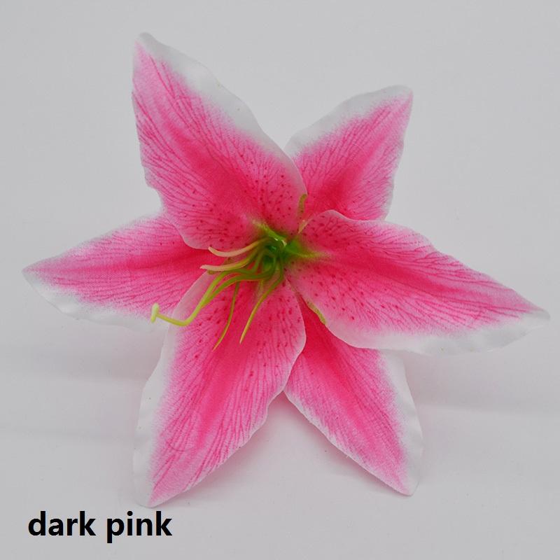 

10 шт./лот 18 см шелковая лилия искусственная головка цветка для свадебного украшения DIY гирлянда декоративная флористика искусственные цветы темно-розовый