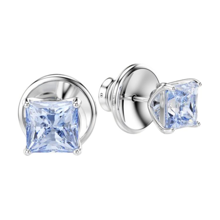 Swarovski Matrix Original Design Crystal Rhodium Plated Earrings Unisex Earrings Blue 5723561 Box (Random Color)