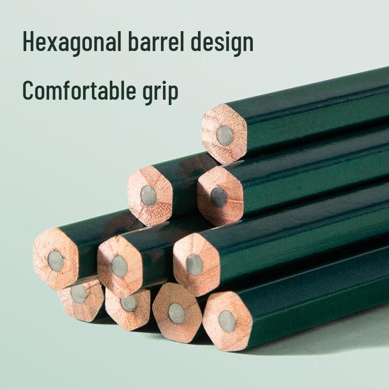 Deli Classic Green Wood Hexagonal Pencils, 5-Pack