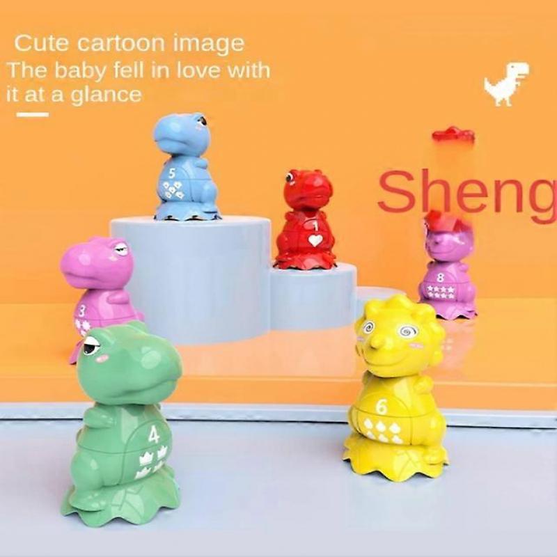 Creative Cartoon Dinosaur Stacking Matching Numerical Puzzle Toy, Preschool Educational Early Learning Toy For Toddlers & Kids, Develops Shape, Color,