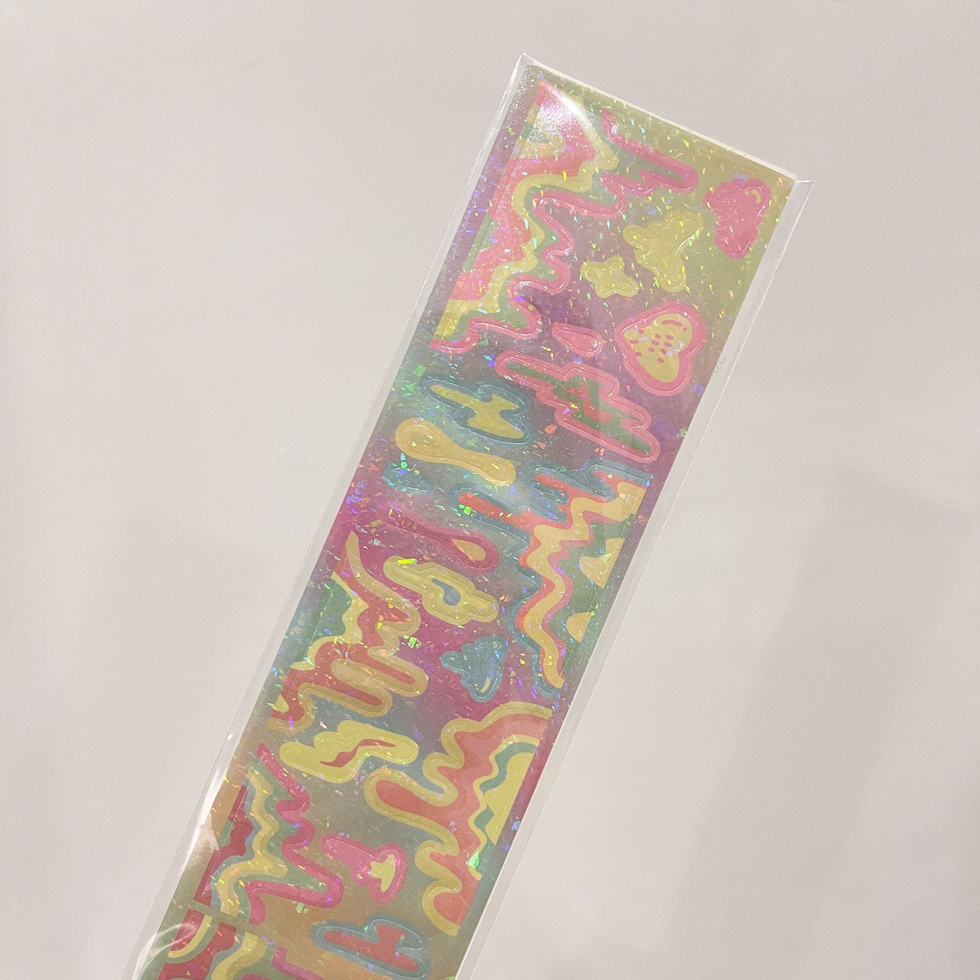 

Корейская популярная блестящая наклейка с волной, постепенно меняющаяся цветная лазерная наклейка, украшение в виде звезды, сверкающая наклейка