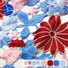 Polyester Light Silk Multi-Color Embroidery Fabric, Water-Soluble Lace Heavy Industry Yarn-Dyed Colorful Full-Width, Three-Dimensional Hollow Cloth
