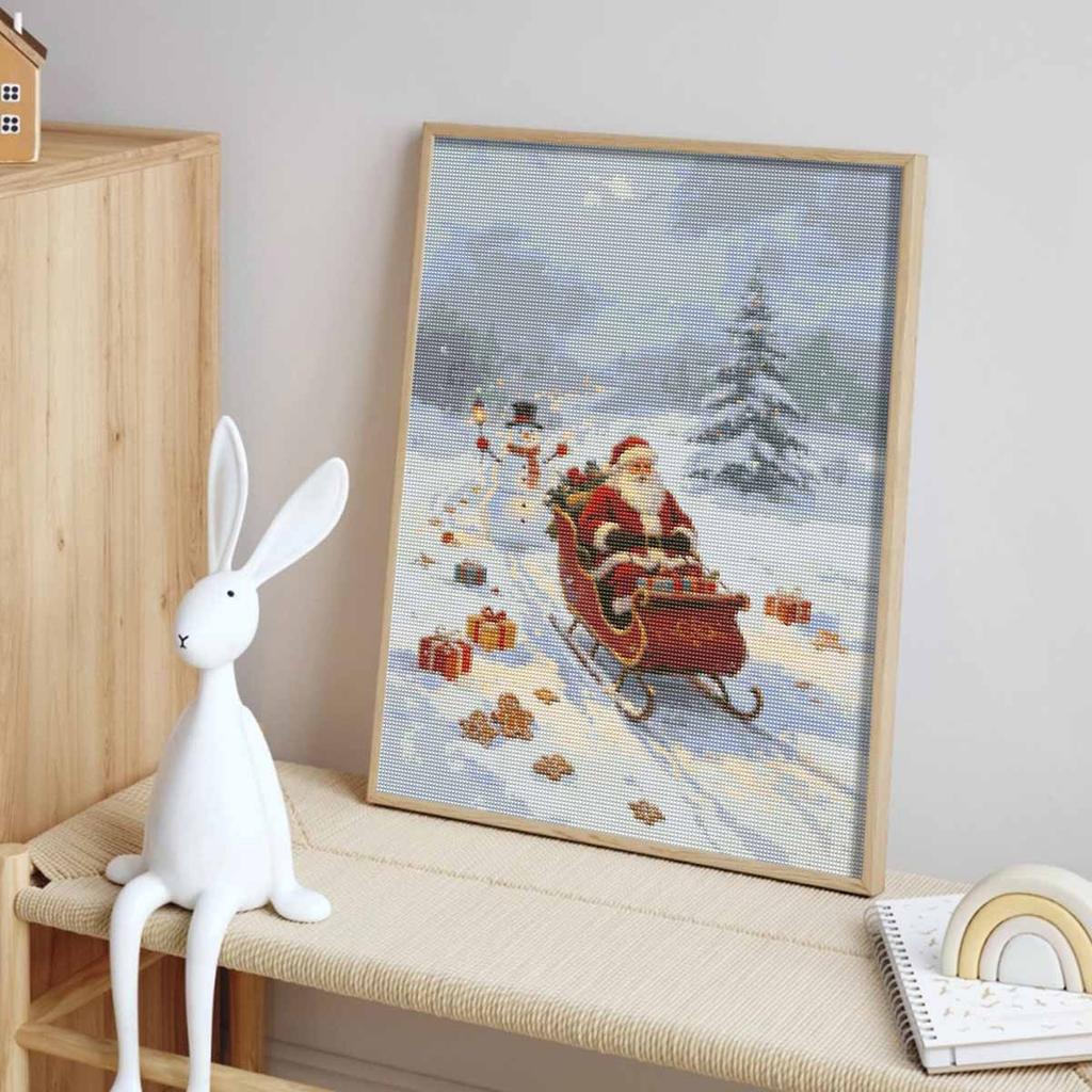 Christmas Diamond Painting Kit Santa Claus Sleigh Snowman Gifts Handmade Home Entertainment Decorative Painting