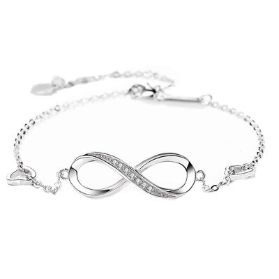 Elegant Heart-Shaped Diamond Infinity Bracelet