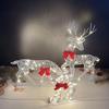Reindeer Lawn Ornaments Metal Frame Reindeer Ornaments Led Reindeer Family Set for Christmas Decor Iron Deer Lights for Yard