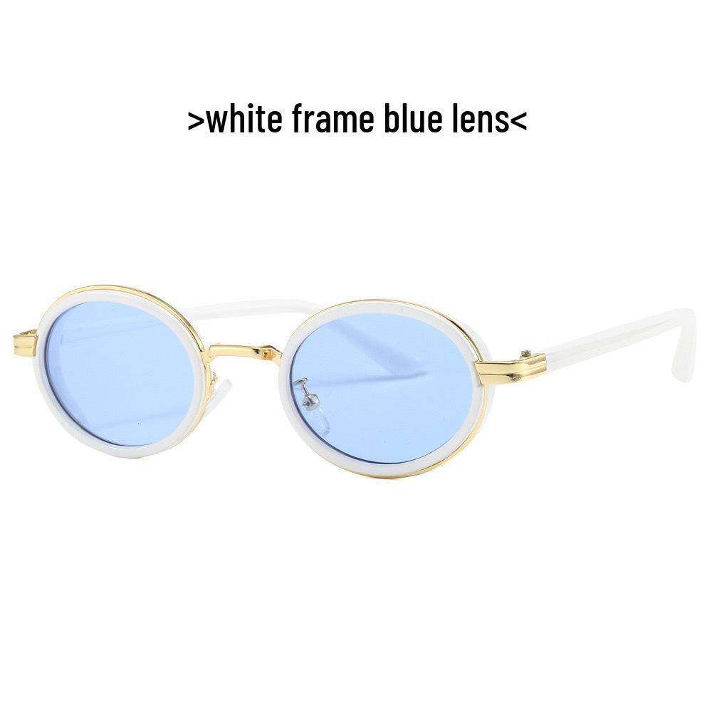 Metal Style Small Frame European & American Oval Sunglasses - UV Protection for Men & Women