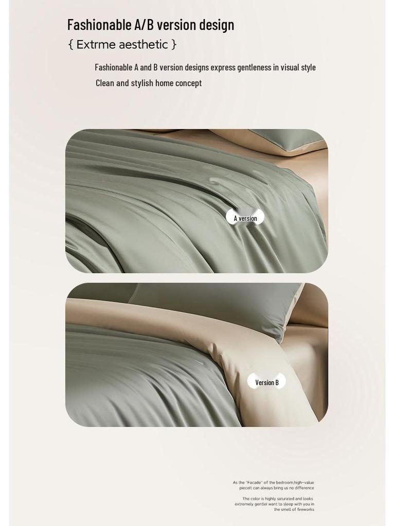 Čtyřdílná prémiová bavlněná sada do postele z bavlny Xinjiang s dlouhým vláknem: 100% Bavlněný povlak na přikrývku, prostěradlo a napínací prostěradlo - Nantong Home Textiles