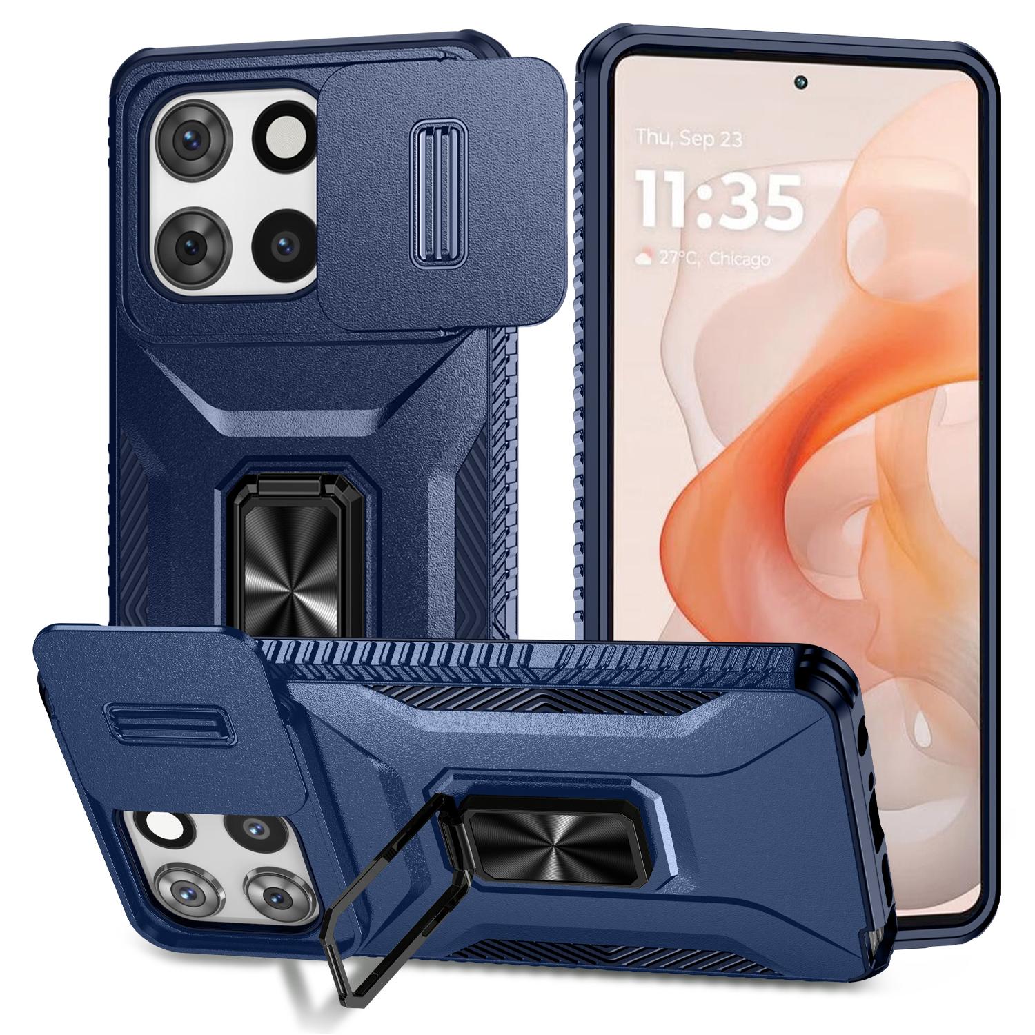 

Для Motorola Moto G 5G (2025) Чохол Camshield Kickstand TPU+PC Протиковзкий Чохол для Телефону Blue