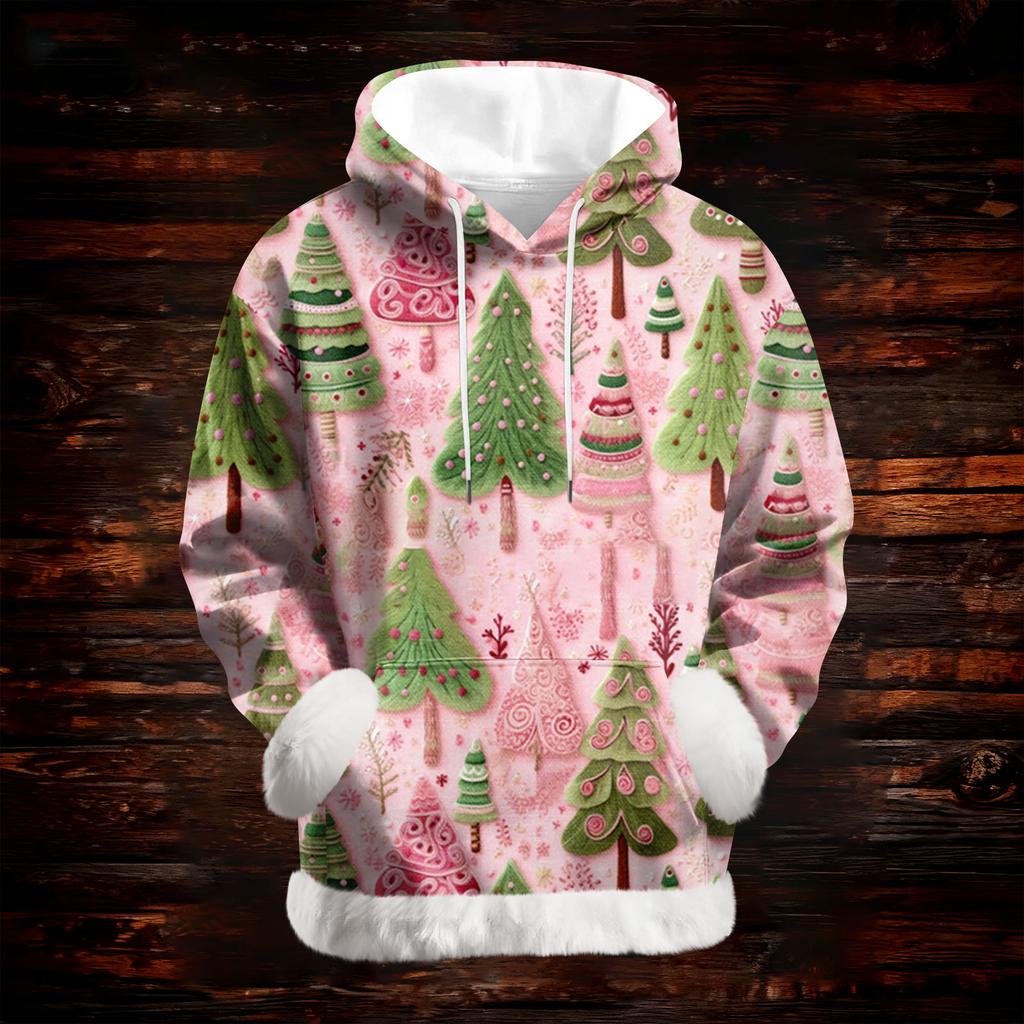 Kvinners uformelle motetrykk Langermet sweatshirt med hette