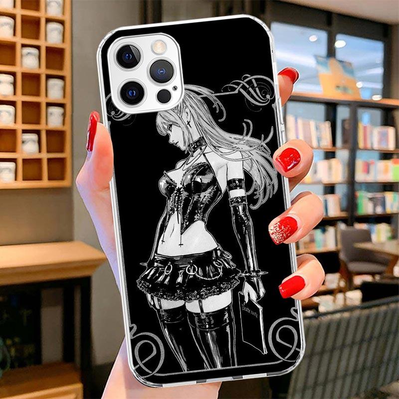 N-Note D-Death MisaMisa Cover Phone Case For iPhone 16 17 Air 15 14 Pro Max 16E Phone Case 13 Mini 12 11 7 SE 8 Print Pattern Fi