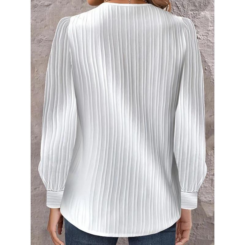 Women's Fashion Casual Solid Color Print Spring Fall Long Sleeve Pullovers & Long Sleeves Blouses & Shirts