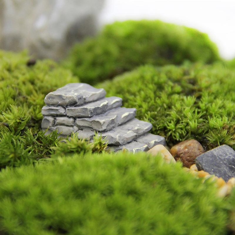 2Pcs Artificial Simulation Stone Step Miniature Fairy Garden Home Decoration Mini Craft Micro Landscaping Decor Diy Accessories