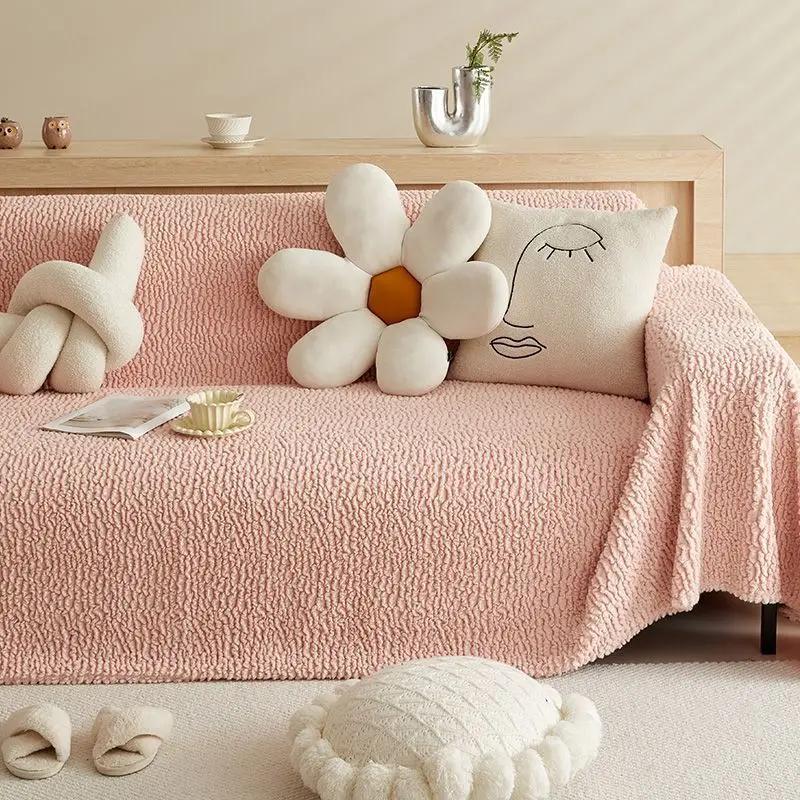 

Winter Plush Sofa Towel Thickened Sofa Bed Warm Blanket Armrest Backrest Cushion Full Covering Cloth Towel 180X90CM
