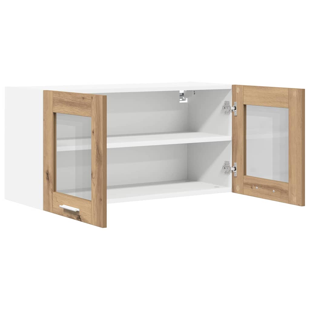 Wall Cabinet Artisan Oak and White 80 X 31 X 40 Cm