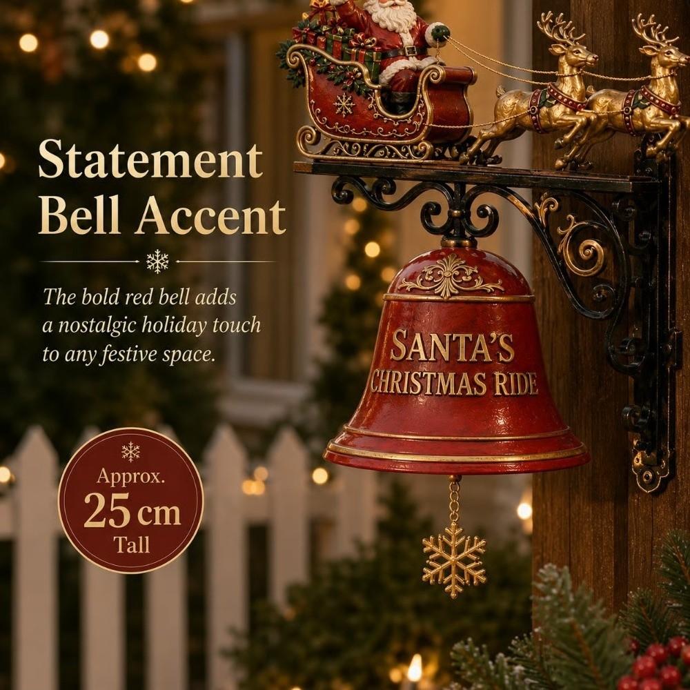 Power-Free Santa Claus Wall Bell Reindeer 3D Wall-mounted Bell Christmas Door Bell Entryway Decor