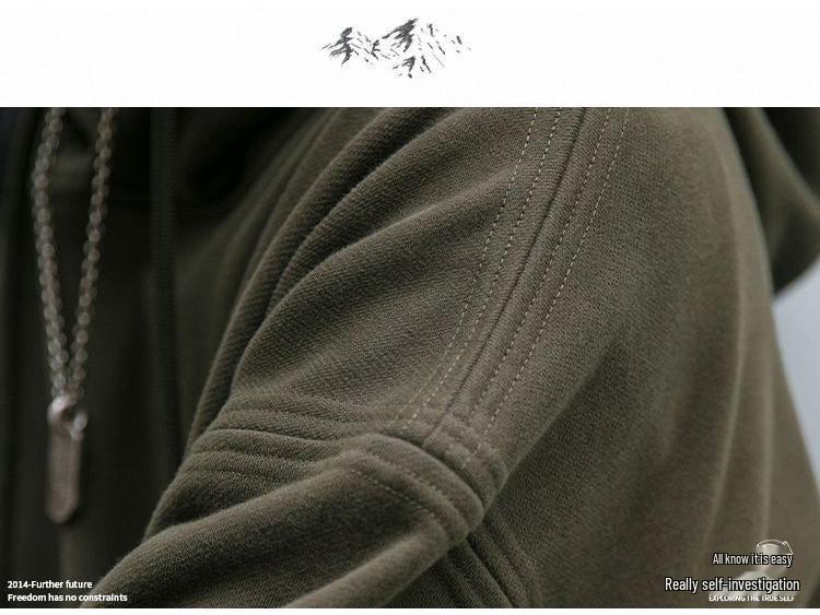 Men's American Retro Heavyweight Hoodie - New Autumn/Winter Trend, Loose Fit with Plus Velvet.