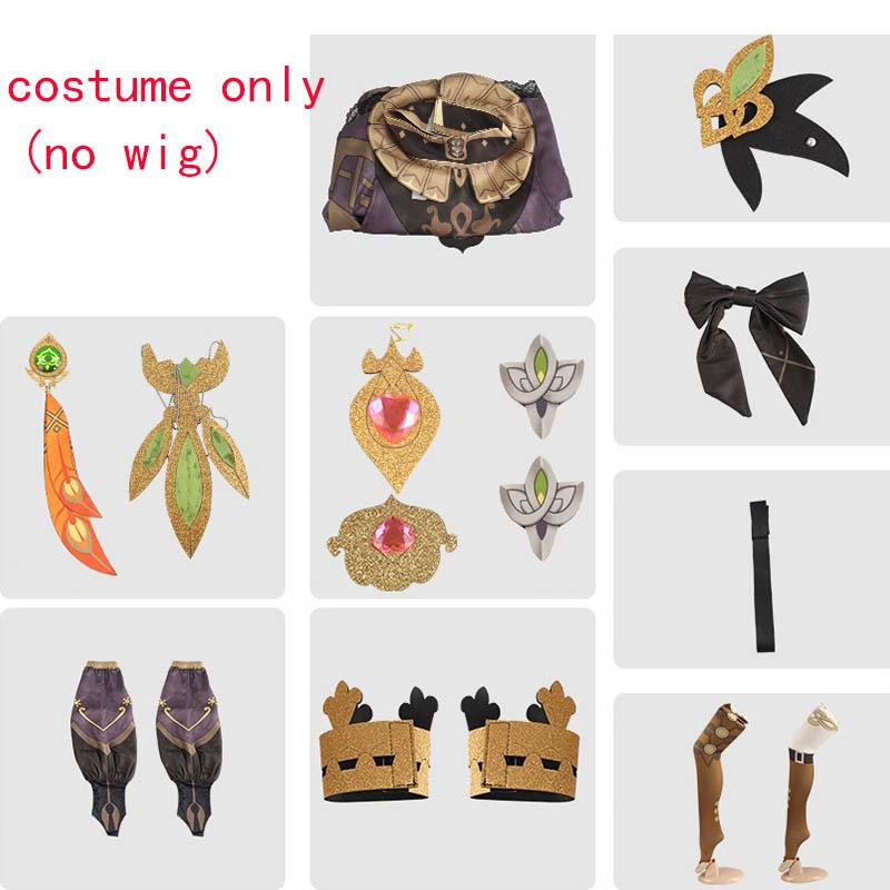 Collei Cosplay Costume Sumeru Dendro Avidya Forest Ranger Trainee Collei Outfits Dress Socks Wig For Comic M