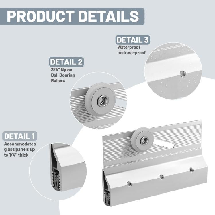 4lots Adjustable Top Mount Rollers for Frameless Shower Door Including 3 Screws for 1/4 In Glass Installation