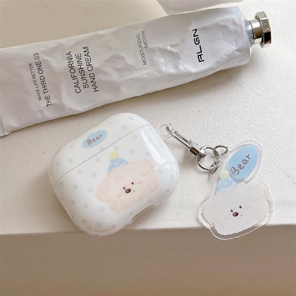 Korean polka dot bear cartoon earphone cover for Apple AirPods 1 /1 generation personalized anti-drop PRO1/PRO1
