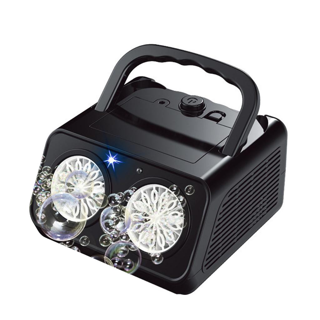 Automatic Bubble Maker 26 Hole Portable High Output Stage Bubble Blower for Wedding Outdoor Indoor Camping Black