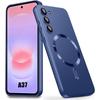 Silikonhülle - BOOLING - für Samsung Galaxy A37 5G - mit Magnetring - Dunkelblau