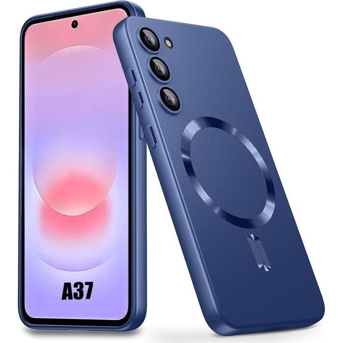 Silikonhülle - BOOLING - für Samsung Galaxy A37 5G - mit Magnetring - Dunkelblau