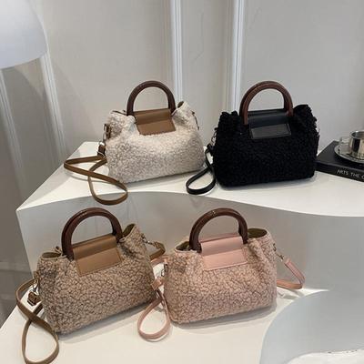 Kabelka z jehněčí vlny Zimní univerzální Malá PU kůže Přes rameno Crossbody Taška na telefon Dámská hobo kabelka Psaníčka