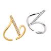 Sleek Geometric Waved Wedding Ring Accessory Zinc Alloy Gold or Silver Tone Finger Rings Jewelry Gift For Women Party
