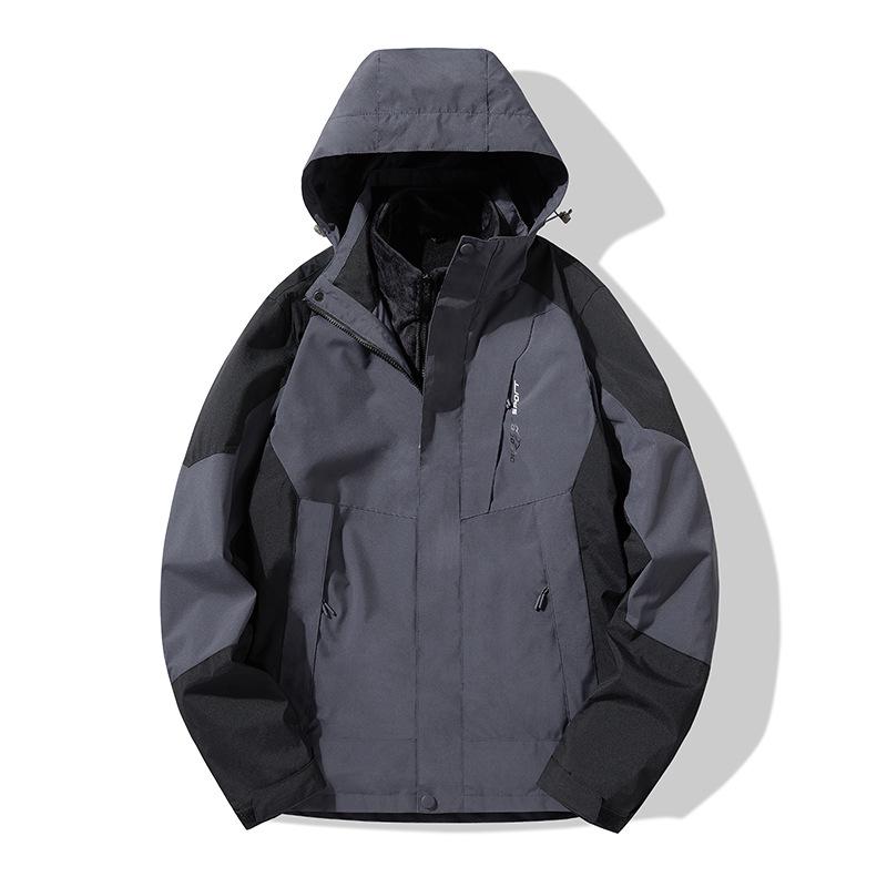 Unisex Three-in-One Waterproof Windproof Mink Fleece Hiking Jacket - Custom LG