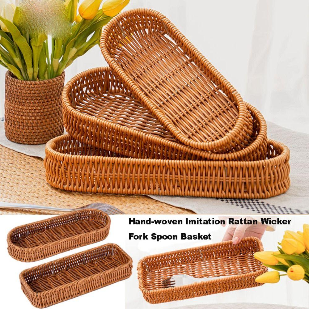 Panier Ménager à Pain Fruits Légumes Panier en Rotin Restaurant Service Table Présentoir