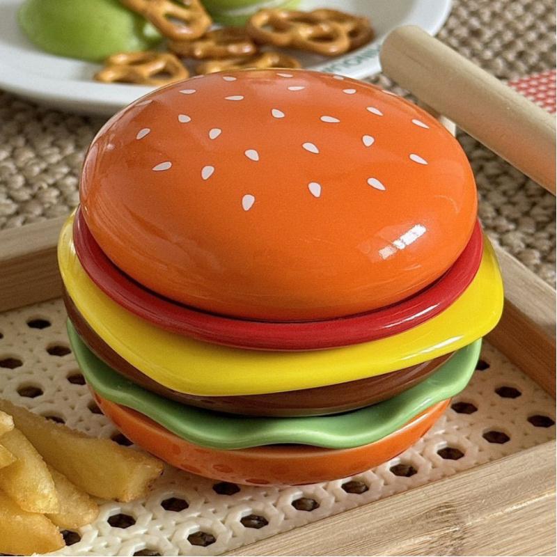 Niedliches Hamburgerförmiges Knochenspuckschälchen-Set Haushalt Speiseteller Dipputensil Hochwertiges Geschirr Dipputensil Praktisch
