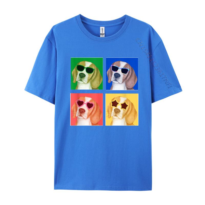 Cute Beagle Dog Colorful Retro TShirt New Coming Custom T Shirts Cotton Tees For Men 3D Printed Tight