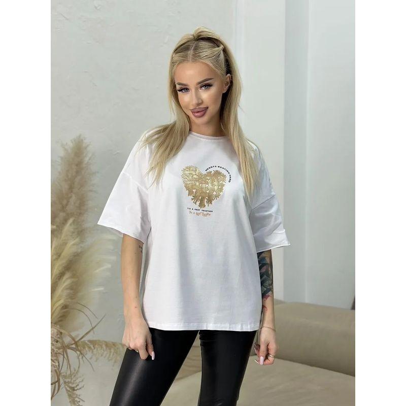 Western Style Summer New Fashion Casual Print Short Sleeve Cotton T-shirt Top Printed T-shirt Top